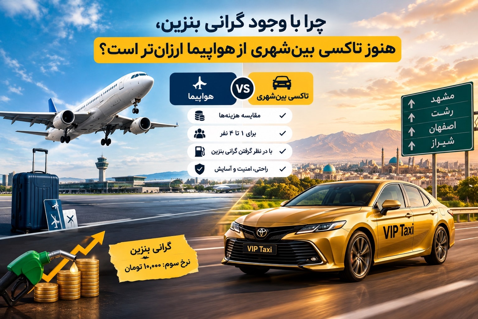 چرا تاکسی بین شهری از هواپیما به صرفه تره؟